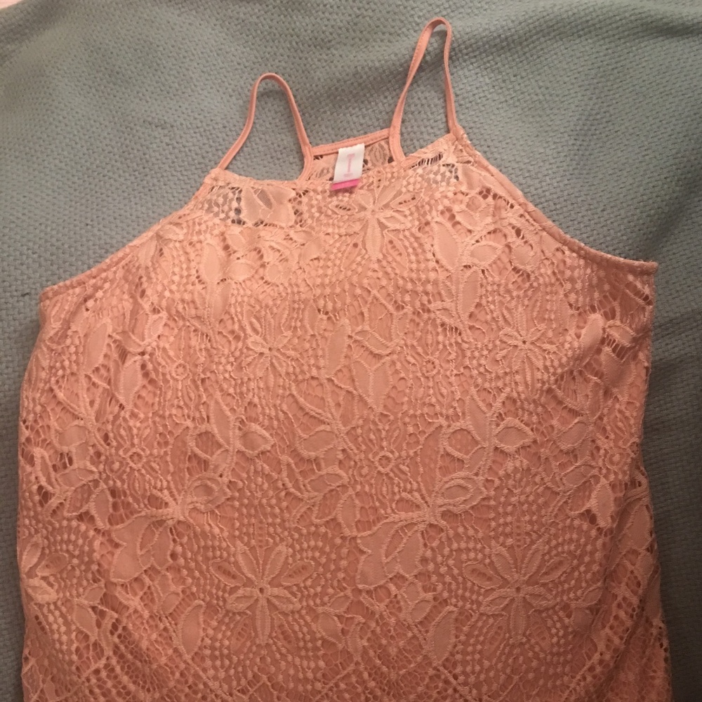 NWOT PINK LACE SLEEVELESS BLOUSE